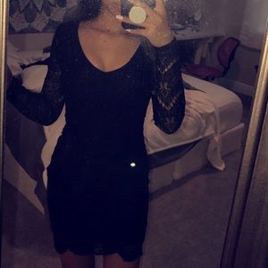 fitted black dress
